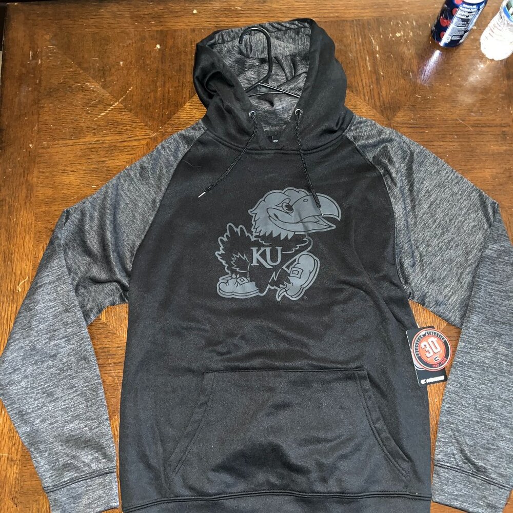 Kansas Jayhawk grey and black Hoodie